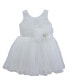 Baby Girls Sleeveless Tutu Dress with Bow and Flower