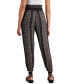 Juniors' Printed High-Rise Smocked-Waist Joggers