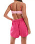 ASOS DESIGN linen look co-ord beach short in pink