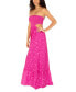 Juniors' Hibiscus Strapless Side-Cutout Maxi Dress