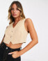 River Island co-ord cropped waistcoat in beige