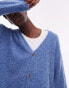 Topman brushed boucle cardigan in blue