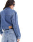 Tommy Jeans Clare cropped zipped denim jacket in mid wash