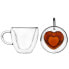 Set of 2 Double Wall Heart Mugs