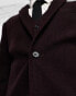 ASOS DESIGN slim wool mix suit jacket in herringbone in burgundy