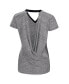 Women's Black Colorado Rockies Halftime Back Wrap Top V-Neck T-shirt