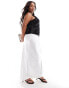 4th & Reckless Plus satin maxi skirt in white