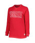 Women's Scarlet Nebraska Huskers Surf Plus Size Southlawn Waffle-Knit Thermal Tri-Blend Long Sleeve T-shirt