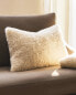 Faux shearling cushion cover