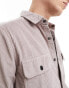 ASOS DESIGN cord overshirt with poppers in lilac