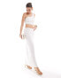 4th & Reckless broderie lace one shoulder top co-ord in white