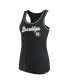 Women's Black Brooklyn Nets Wordmark Logo Racerback Tank Top