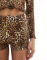 ASOS DESIGN hotpants in leopard animal print co-ord