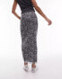 Topshop mesh lace print jersey maxi skirt in mono