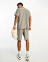 Selected Homme co-ord plisse shorts in khaki