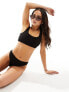 & Other Stories mix and match crinkle high waist bikini bottoms in black