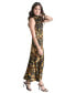 Women's Sleeveless Printed Tie-Neck Midi Dress