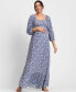 Women's Maternity Crepe Shirred Bodice Maxi Dress