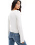 YAS tie front cardigan in white - WHITE