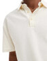 ASOS DESIGN relaxed waffle polo shirt in beige