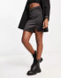 New Look satin split mini skirt in black