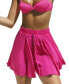 Women's Hot Pink Ruffled Flare Shorts