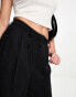 ASOS DESIGN casual wide leg trouser in black