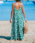 Women's Green Tropics Sleeveless Flowing Maxi Beach Dress