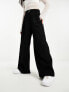 River Island belted wide leg trouser in black