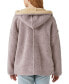 Reversible Hi-Pile Hooded Sherpa Cardigan Sweater