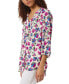 Women's Printed 3/4-Sleeve V-Neck Blouse