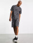 Topman oversized shorts with washed paisley print in mono