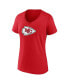 Women's Red Kansas City Chiefs Mother's Day V-Neck T-shirt