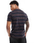 Fred Perry striped t-shirt in navy and brown