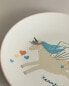 Children's ceramic unicorn plate