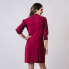 Women's Long Puff Sleeve Mock Neck Sweater Dress