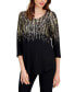 Women's Foil-Print Knit 3/4-Sleeve Top, Created for Macy's