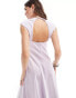 Bardot open back satin maxi dress in lilac