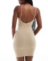 Vero Moda seamless bodycon shaping dress in beige