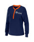 Women's Navy Edmonton Oilers Waffle Henley Long Sleeve T-shirt