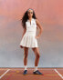 ASOS Weekend Collective heavyweight tennis dress with logo in cream