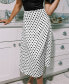 Women's Polka Dot High-Rise Midi Skirt