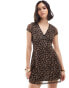 New Look mesh mini tea dress in leopard print