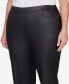 Plus Size Rue Rivoli Faux Leather Flat Elastic Waist Short Length Pant