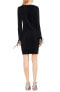 Vince Camuto 154885 Women's Lace-Up Sleeve Ribbed Dress Black Sz. Small