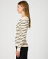 Women's Stripe Crinkle Knit Long-Sleeve Top