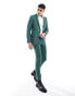 ASOS DESIGN skinny suit trouser in green crosshatch