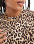 ASOS DESIGN oversized t-shirt in leopard print