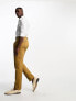 Noak slim premium cotton twill chino trousers in tobacco brown