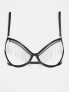 Bluebella Valentines Antoinette silver diamonte tassle open cup bra in black - BLACK